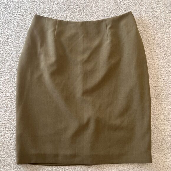 Kasper Dresses & Skirts - Kasper Skirt Womens Plus 14W Olive Green Crepe Pencil Knee Length Career Work